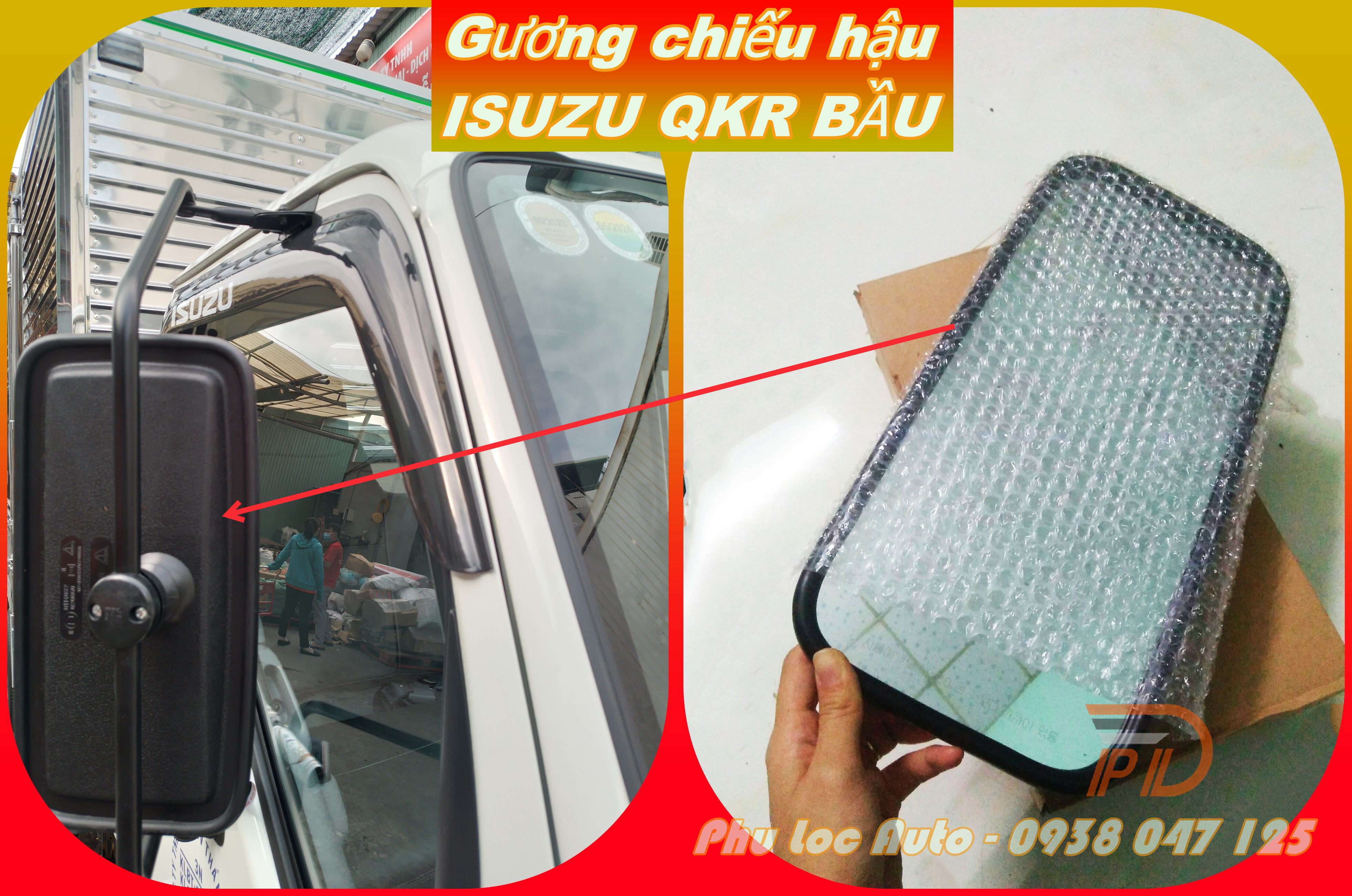 Gương chiếu hậu xe tải ISUZU QKR 210 230 270 91PS đầu tròn gọng gương gắn 2 bên cửa (giá 2 cái) Gương chiếu hậu xe tải ISUZU QKR 210 230 270 91PS đầu tròn gọng gương gắn 2 bên cửa (giá 2 cái)