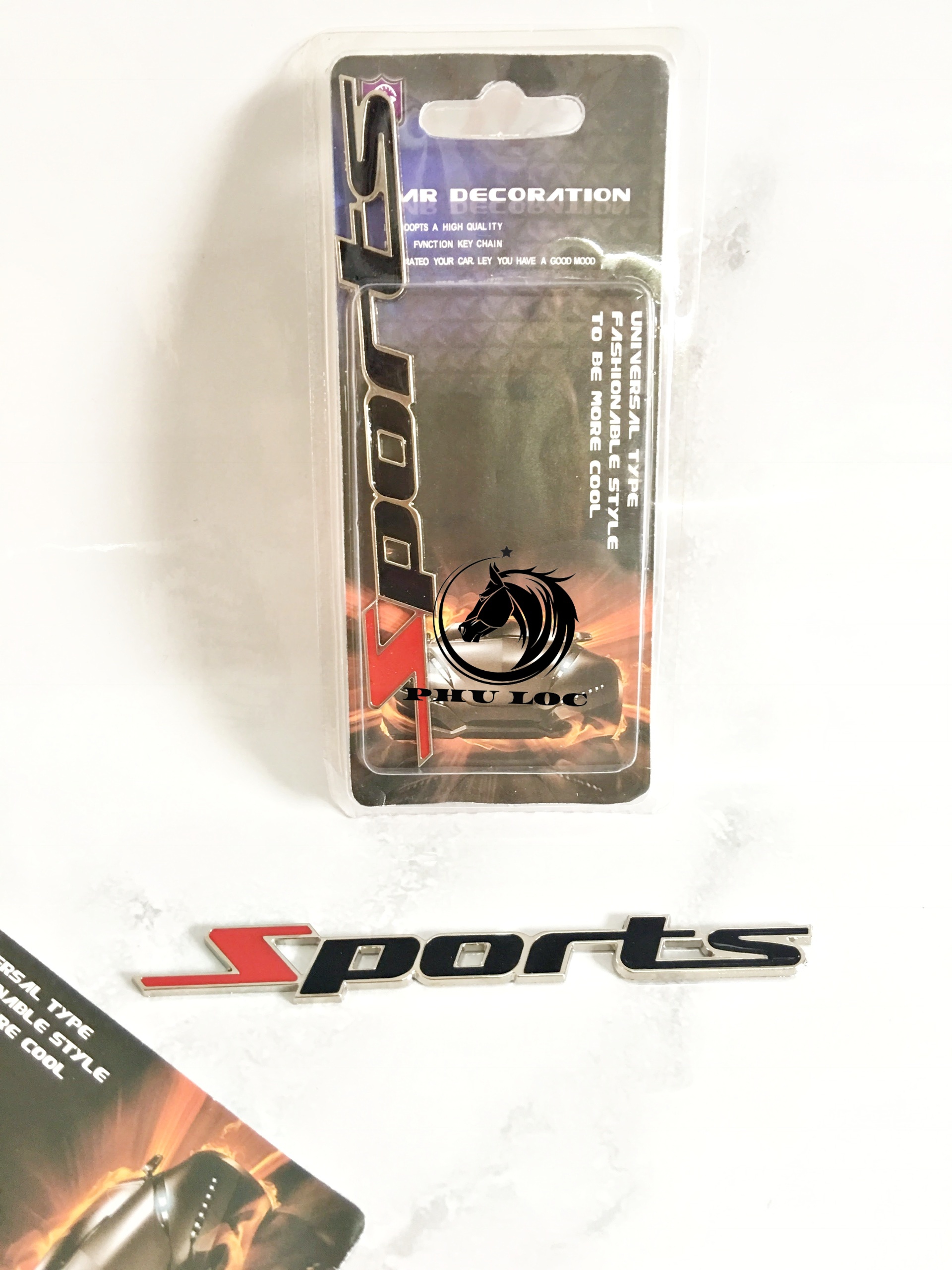 Chữ nổi Sport dán  trang trí xe ô tô, loại kim loại